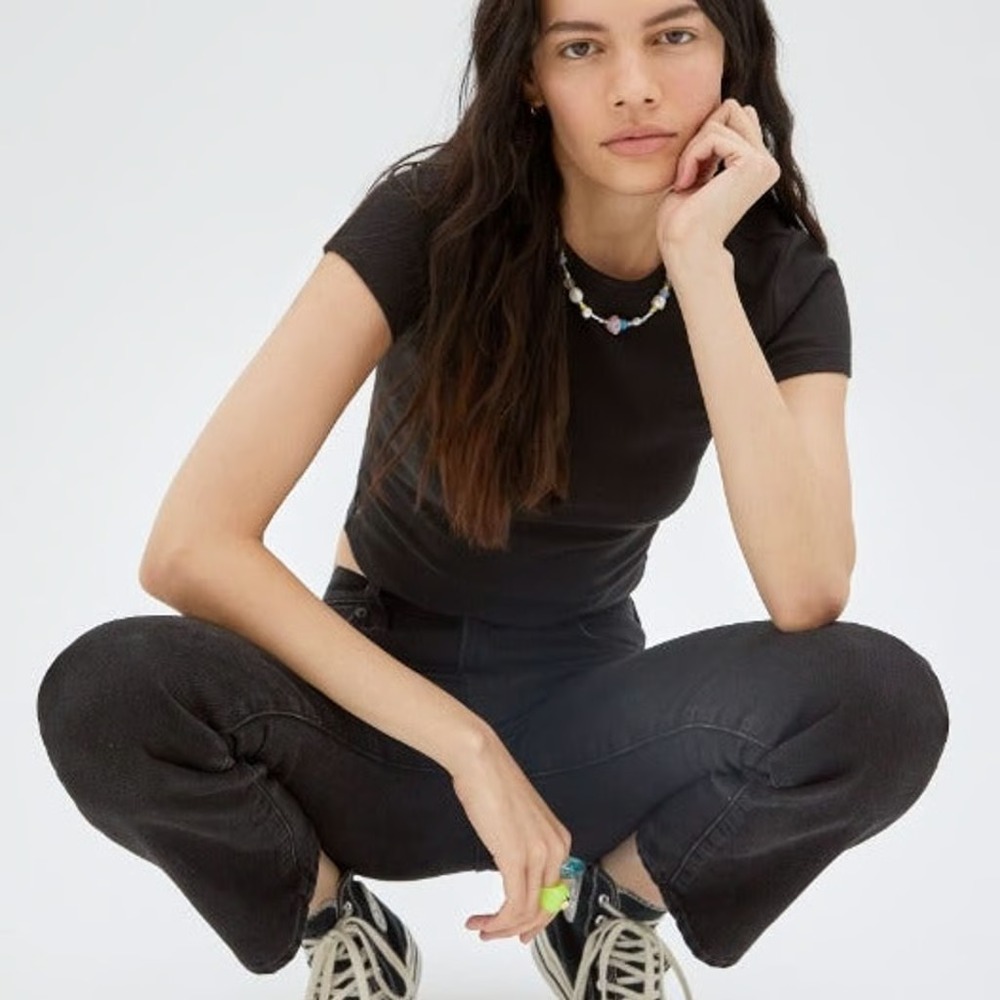 Aritzia Sunday Best Straight‎ Stovepipe Jeans Women 27 Black Capsule Minimalist